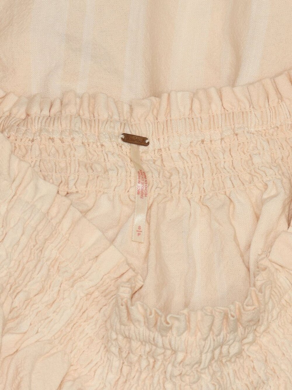 Free People Mila Mini Dress Beachy Cream Striped Printed Smocked S - Picture 6 of 6